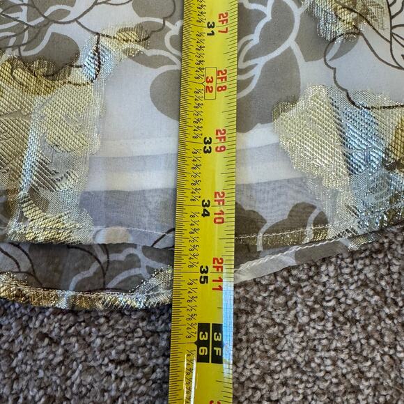 Vince Camuto Midi Skirt Lined Gold Floral Flirty NWT XL Lined Wedding Fairy - Picture 9 of 9